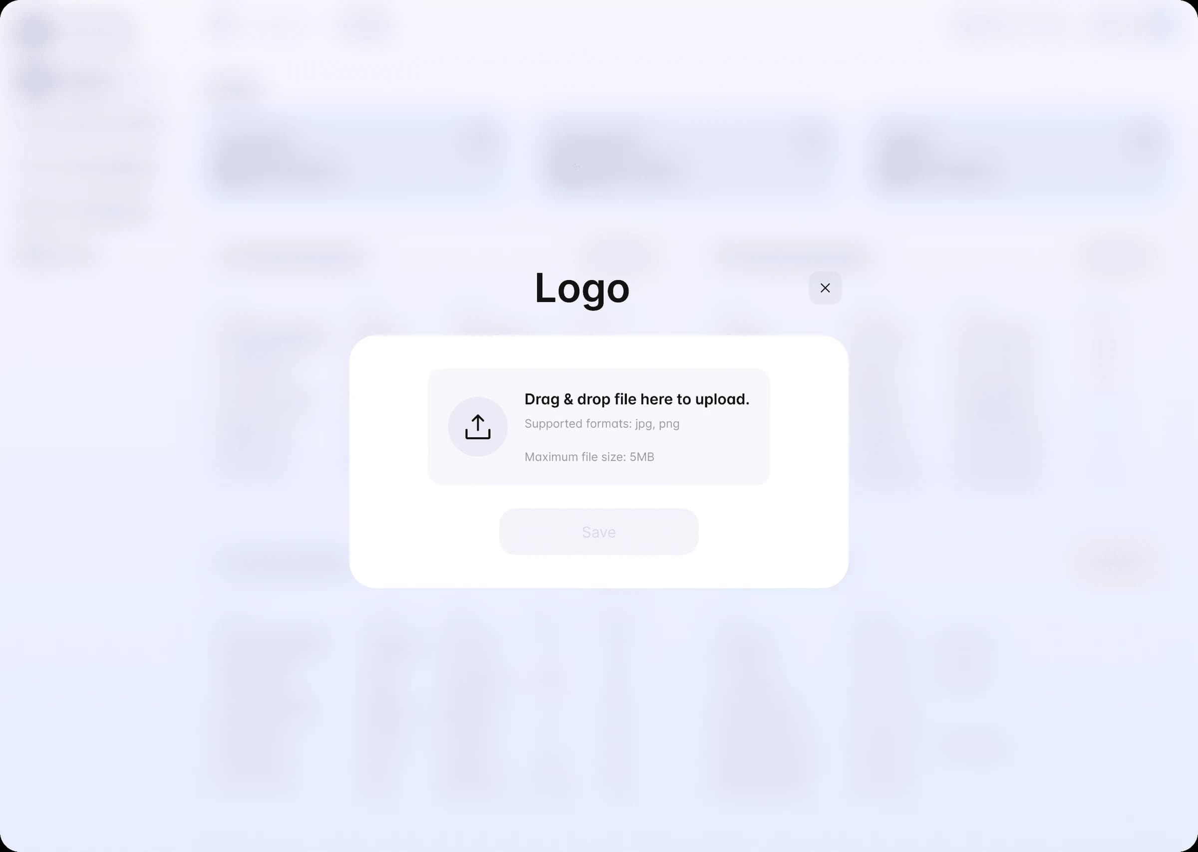 The Logo row on the Handover Certificates settings page
